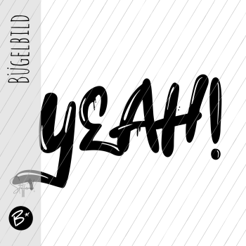 Bügelbild - " YEAH ! -  Schwarz "